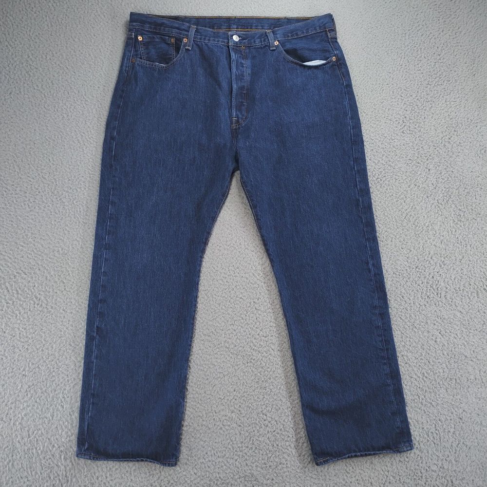 Levi's 501 Jeans Mens 40x30 Blue Denim  Dark Wash Button Fly Red Tab High Rise